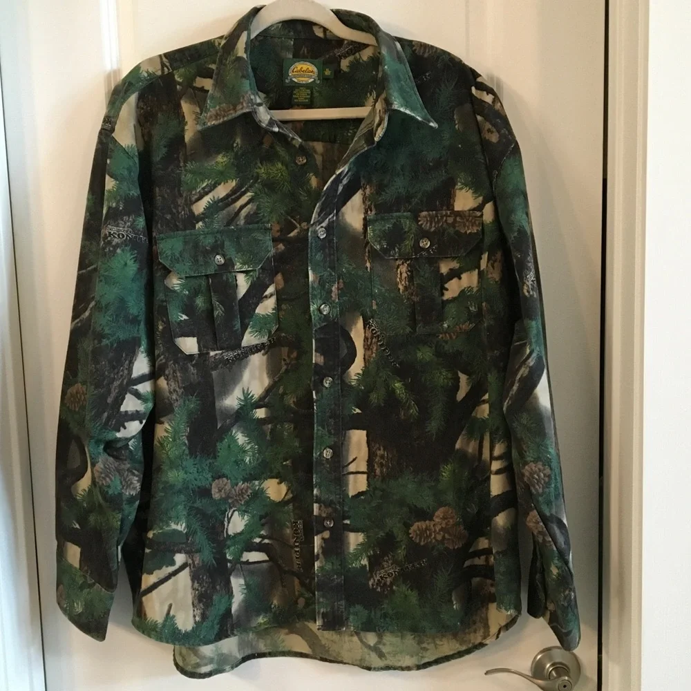 Cabela's Green and Brown Woodland Camouflage Shacket